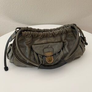 Vintage Hobo International Olive Green Leather Slouchy Shoulder Bag